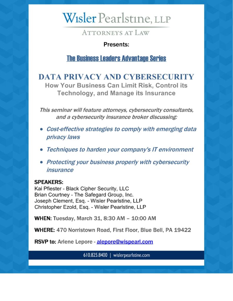 Data Privacy and Cybersecurity Seminar Information